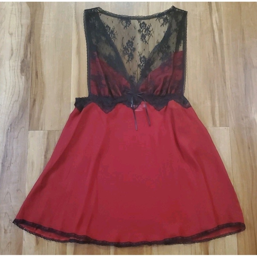 Y2K Red Seductive Wear By Cinema Etoile Lace Sexy Lingerie Night Gown Size XL